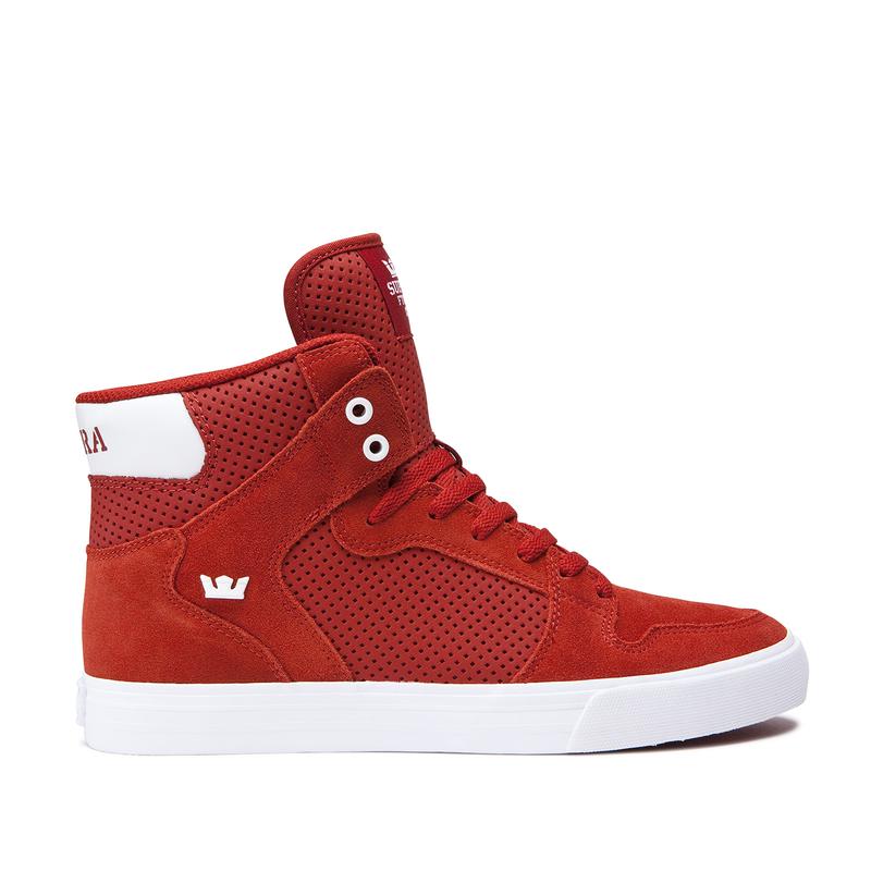 Buty Supra VAIDER - Sneakersy Wysokie Męskie - Czerwone (YBJF-53281)